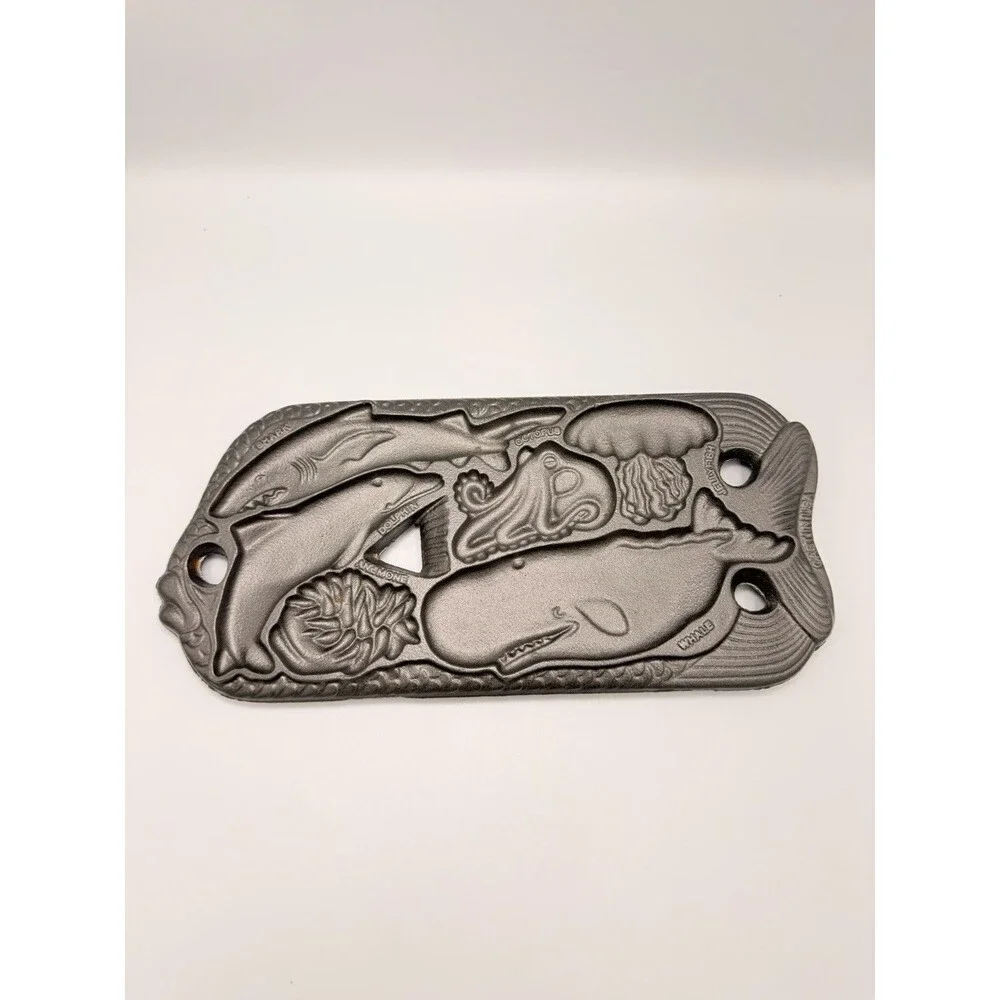 1989 John Wright Co Under the Sea Cast Iron Cookie Mold Vintage Double Sided USA